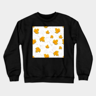 Autumn leaves pattern with grey umbrellas Crewneck Sweatshirt